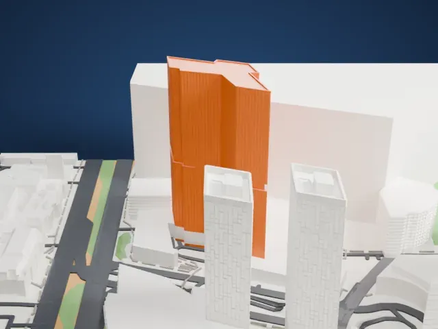 Veer Towers model, North view