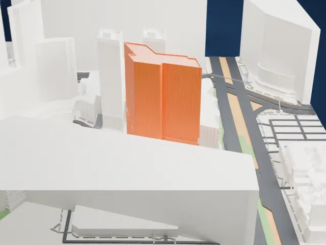 Veer Towers model, South view