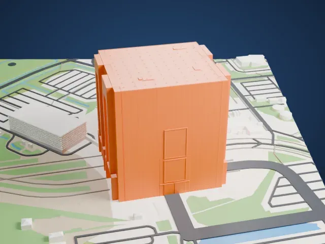 Vehicle Assembly Building model, North view