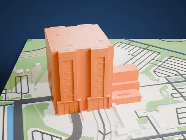 Vehicle Assembly Building model, West view
