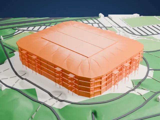 Veltins-Arena model, East view