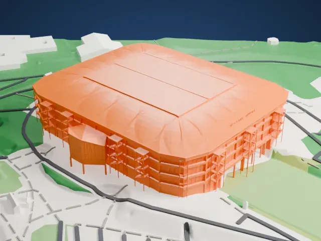 Veltins-Arena model, West view