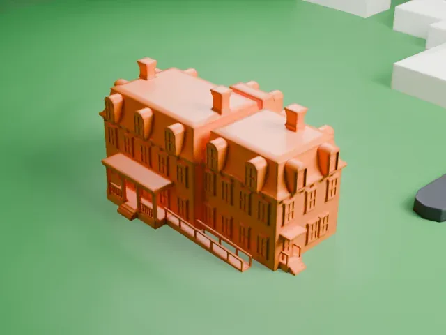 Vermeule Mansion model, East view