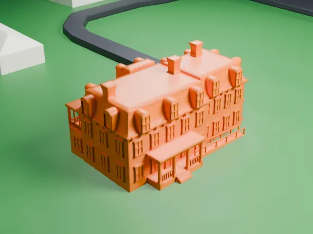 Vermeule Mansion model, South view