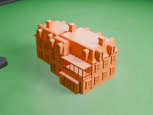 Vermeule Mansion model, West view