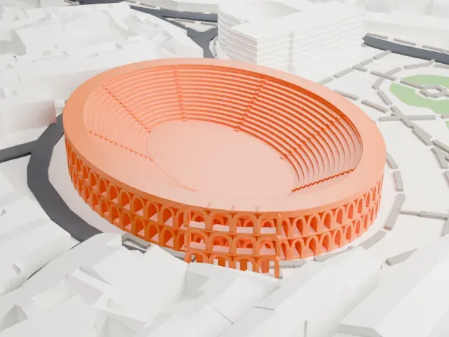 Verona Arena model, North view