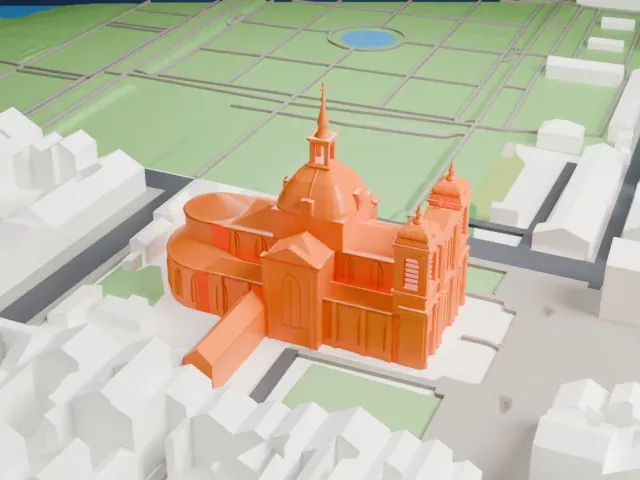 Versailles Cathedral model, East view