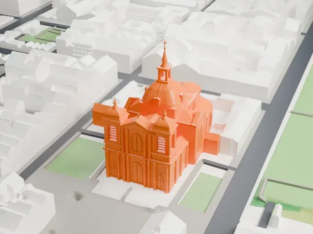 Versailles Cathedral model, North view