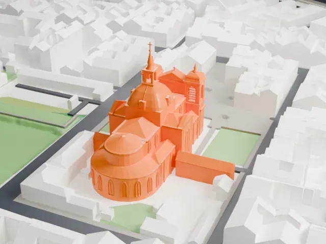 Versailles Cathedral model, South view