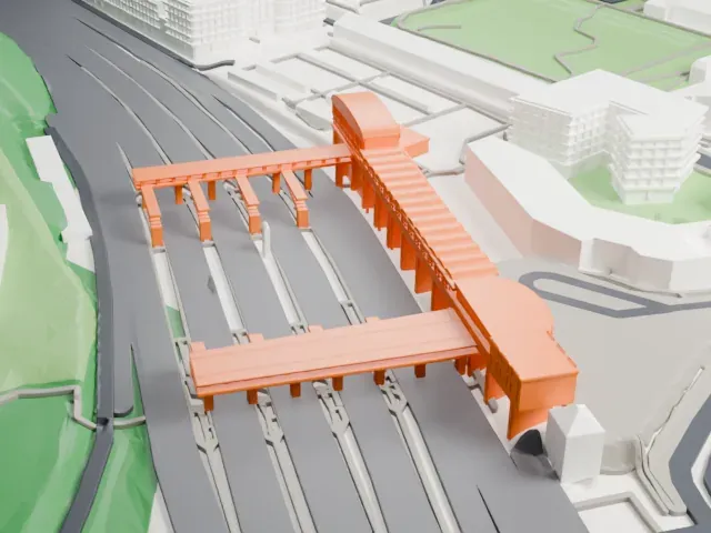 Versailles Chantiers station model, East view