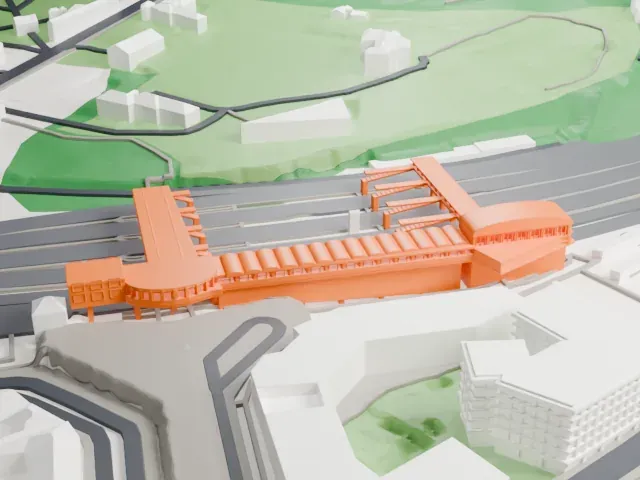 Versailles Chantiers station model, North view