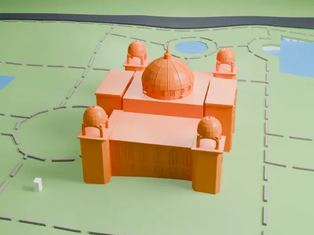 Victoria Memorial model, East view