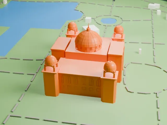 Victoria Memorial model, West view