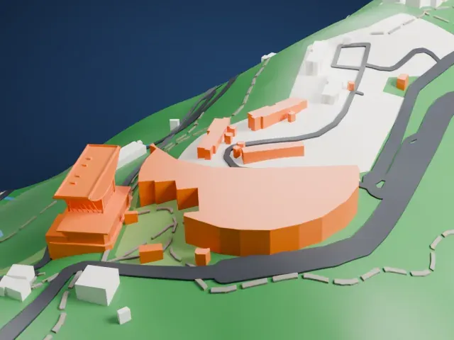 The Peak Tower (Victoria Peak) model, West view