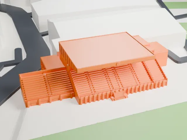 Victoria Stadium, Gibraltar model, East view