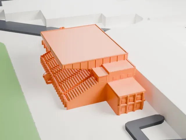 Victoria Stadium, Gibraltar model, North view