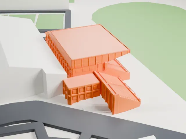 Victoria Stadium, Gibraltar model, South view