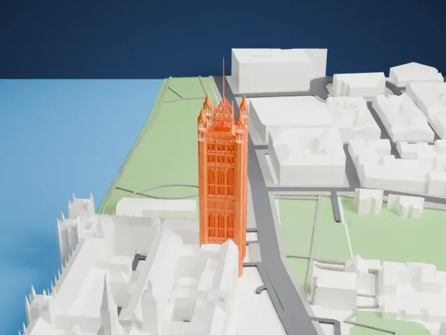 Victoria Tower model, North view