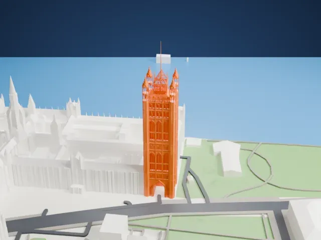 Victoria Tower model, West view