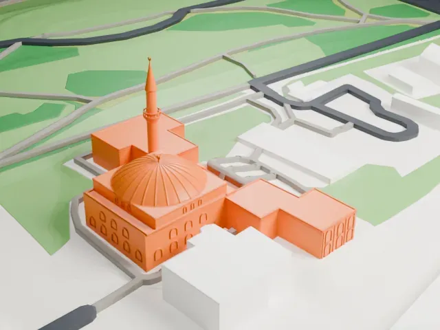 Vienna Islamic Centre model, East view