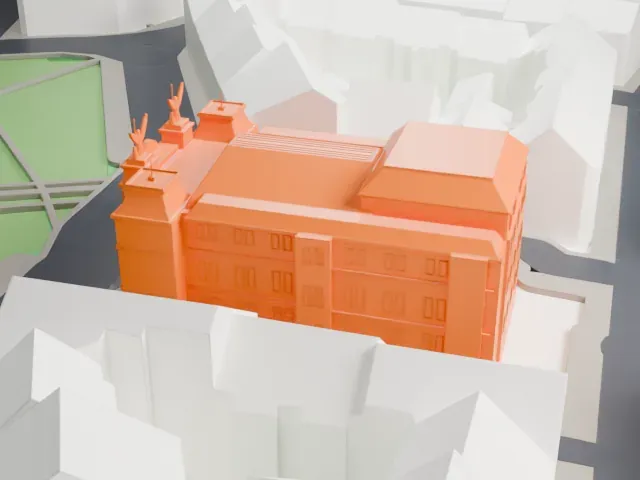 Vinohrady Theatre model, East view