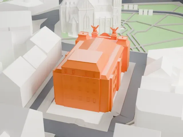 Vinohrady Theatre model, North view