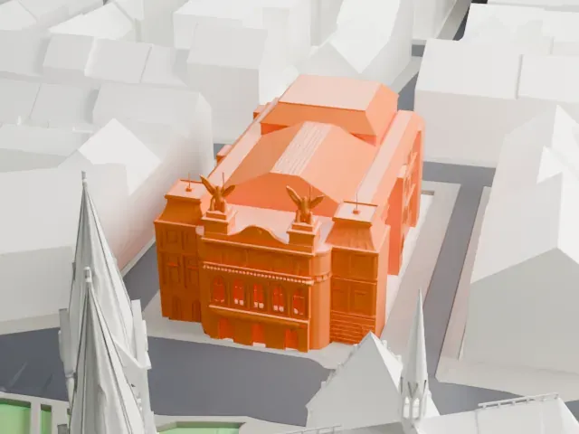 Vinohrady Theatre model, South view
