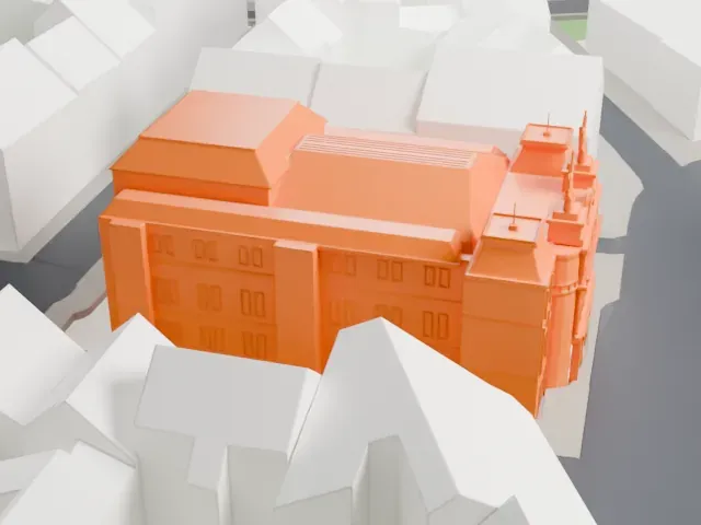 Vinohrady Theatre model, West view