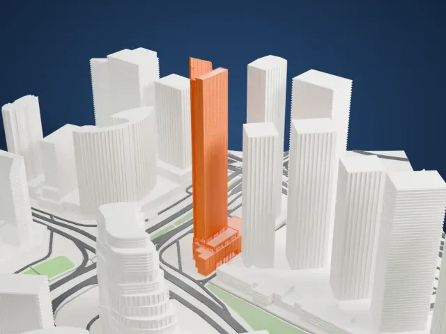 Vision Tower model, East view
