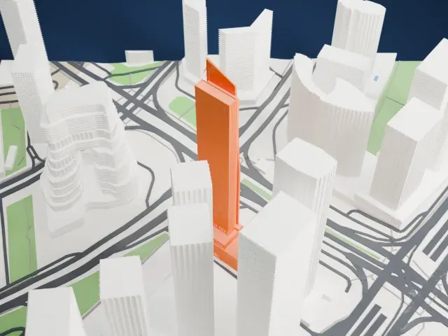 Vision Tower model, North view