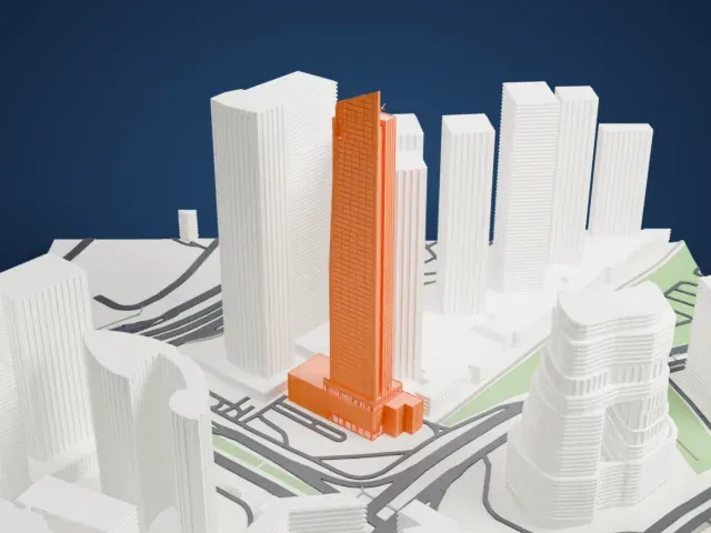 Vision Tower model, South view