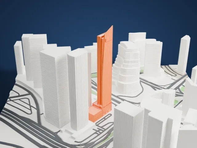 Vision Tower model, West view