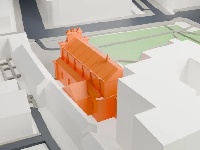 Visitationist Church model, East view