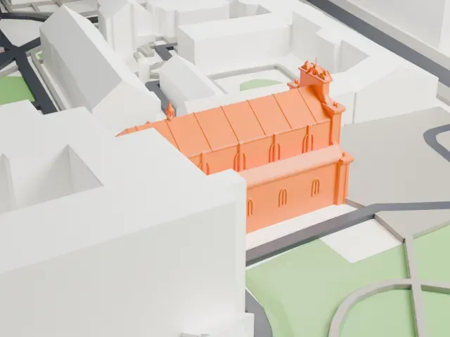 Visitationist Church model, North view