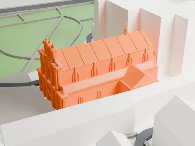 Visitationist Church model, South view