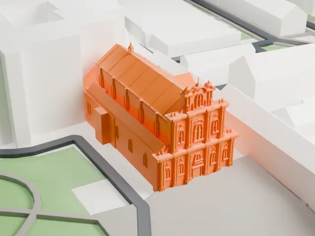 Visitationist Church model, West view
