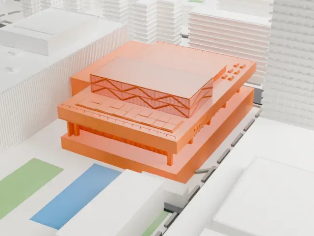 Vivian Beaumont Theater model, East view