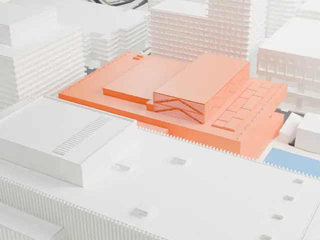 Vivian Beaumont Theater model, South view