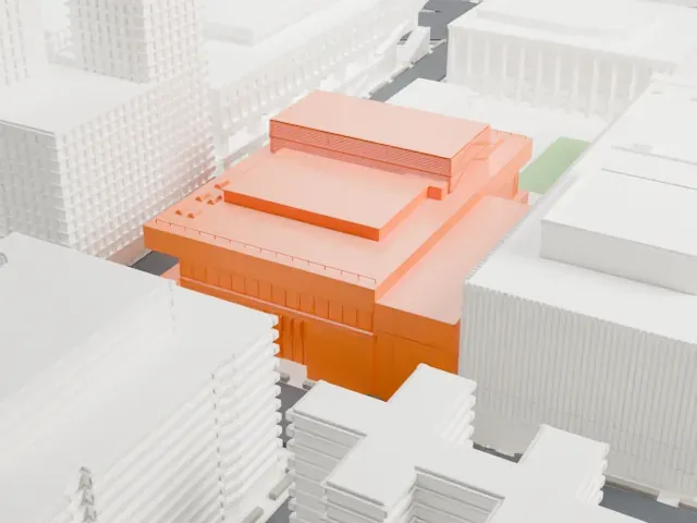 Vivian Beaumont Theater model, West view
