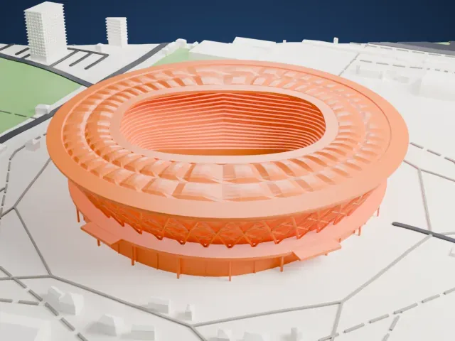 Volgograd Arena model, East view