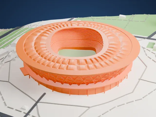Volgograd Arena model, North view