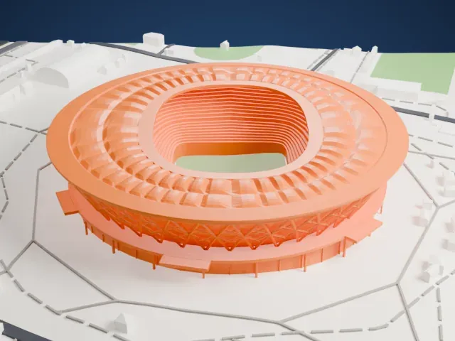 Volgograd Arena model, South view