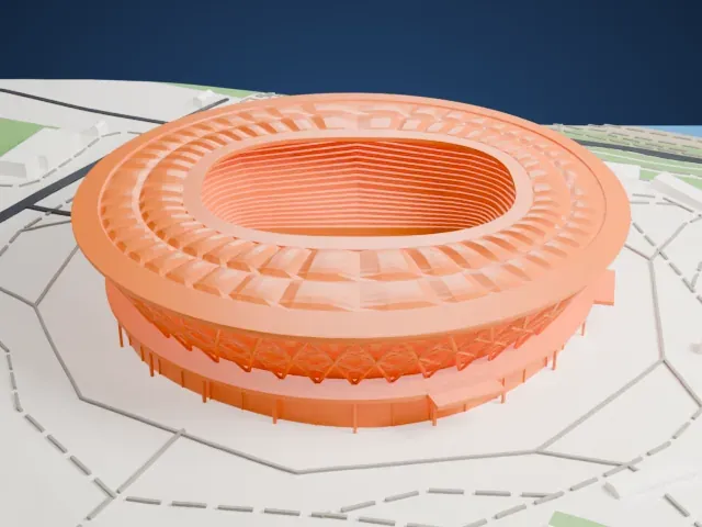 Volgograd Arena model, West view