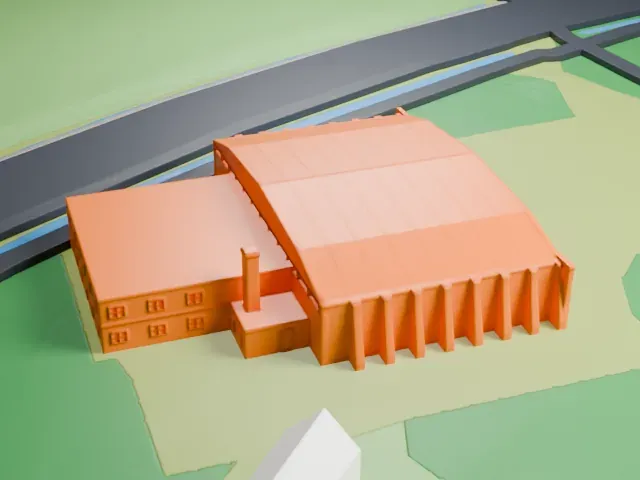 Volkel Air Base historic hangar model, North view