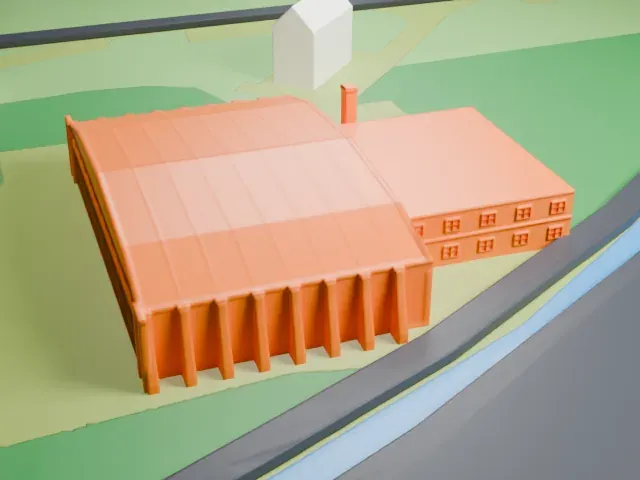Volkel Air Base historic hangar model, South view