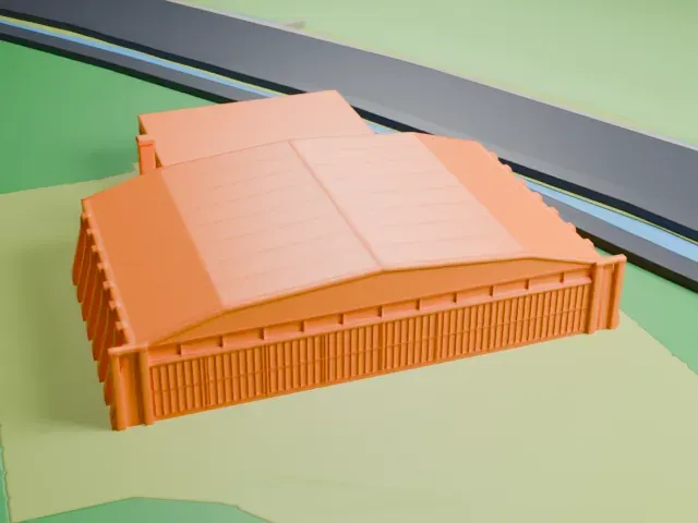 Volkel Air Base historic hangar model, West view