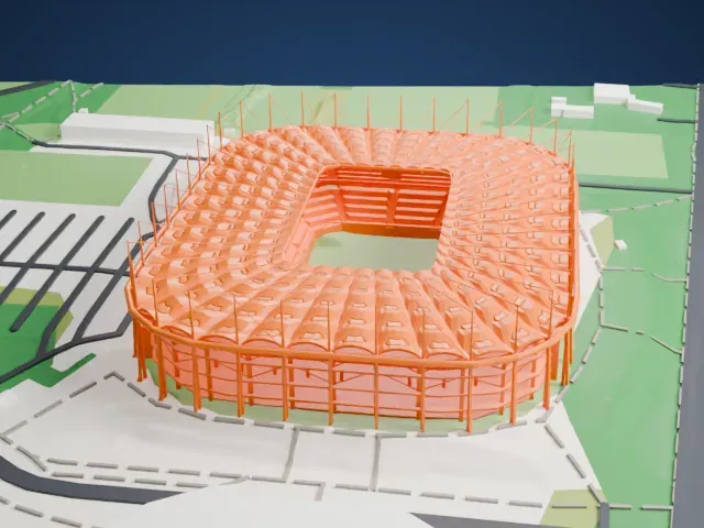 Volksparkstadion model, North view