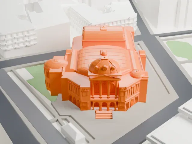 Volkstheater, Vienna model, East view