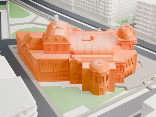 Volkstheater, Vienna model, South view