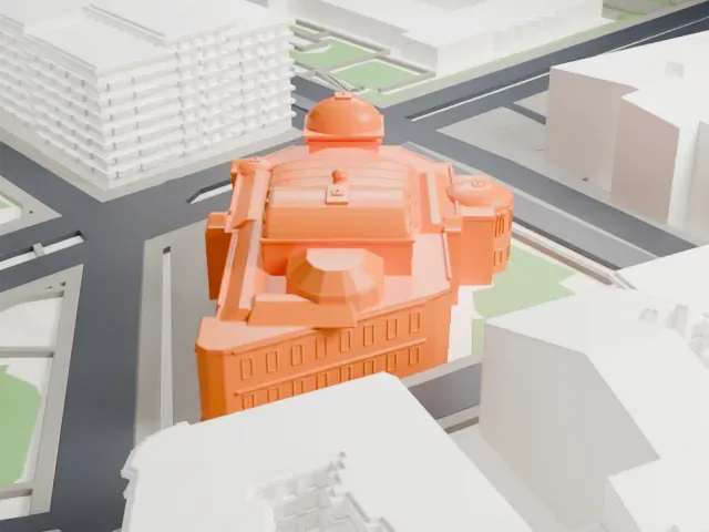 Volkstheater, Vienna model, West view